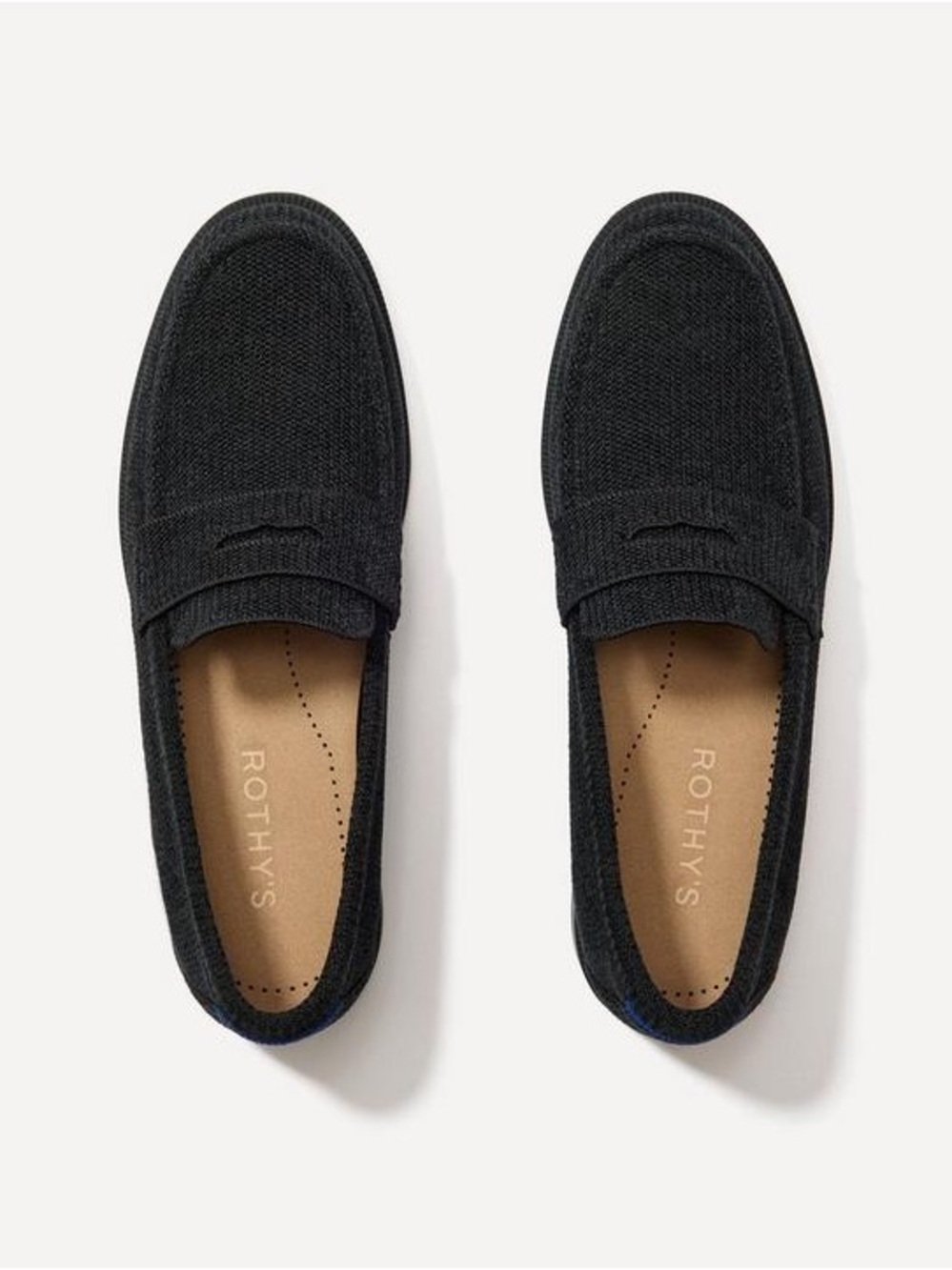 Rothy's Black Knit Penny Loafers for Women